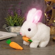 Bunby - My Realistic Bunny Toy, Realistic Bunny Toy for Kids, Impersonator of Bunny Kind, Bunny Toys for Kids, Jumping, Twitching, and Ears, Handmade, Interactive Fun (White)